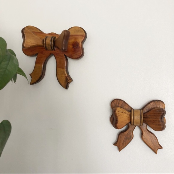 Vintage Wooden Handmade Ribbon Wall Decor Set Boho